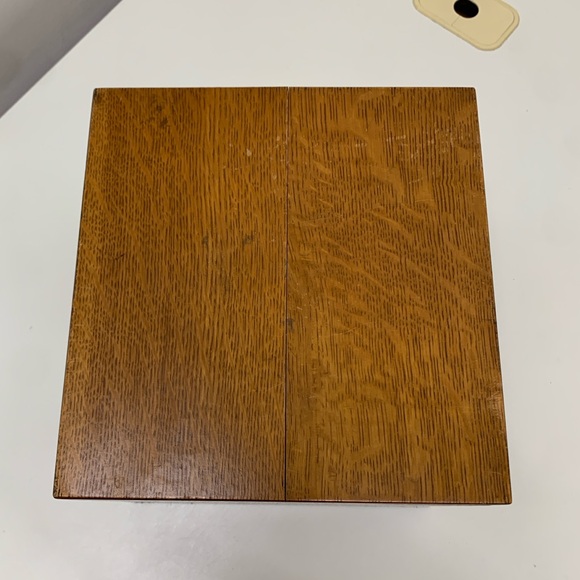 Early 20th Century Antique Weis Hinge Lidded Dovetail Jointed Oak File Box - Picture 13 of 16